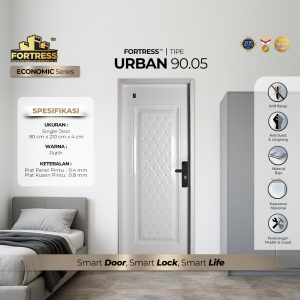 Pintu Fortress Tipe URBAN 90.05 Bahan Baja Warna Putih